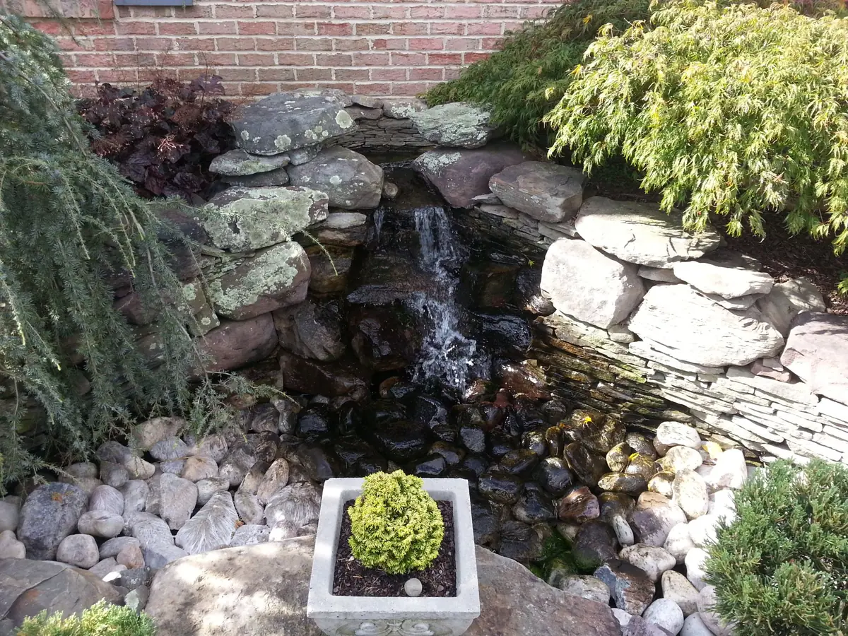 Water feature and stone